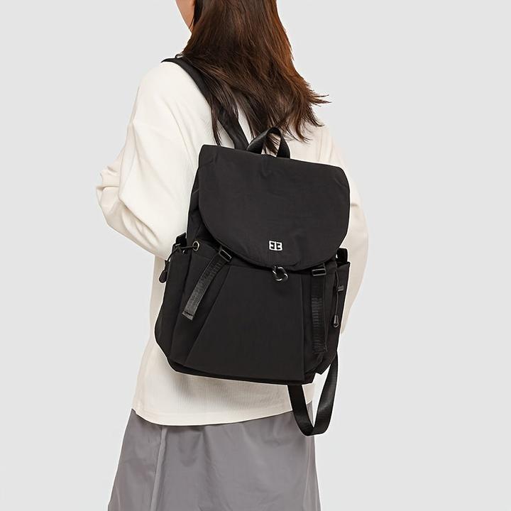 Produktbild Only-Bags.Store Nylon Freizeitrucksack - Leichte, einfarbige Reise-, Einkaufs- und Schultasche mit verstellbaren