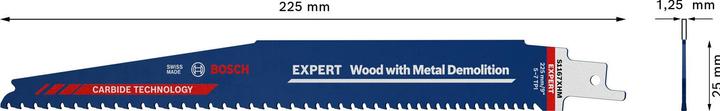 Produktbild Bosch Professional Zubehör EXPERT ‘Wood with Metal Demolition’ S 1167 XHM Säbelsägeblatt, 1 Stück