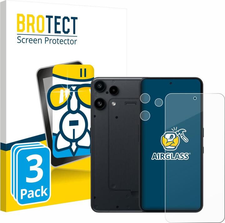 BROTECT Schutzglas für Nothing Phone (3a) Lite (Display+Kamera) Schutzfolie Panzer Folie Glas Display (3 Stk., Nothing Phone (3a))