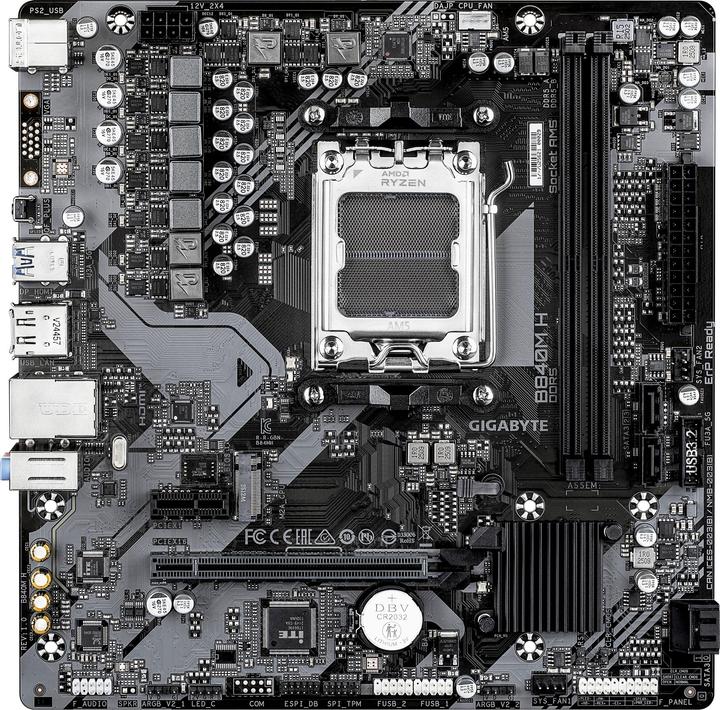 Productafbeelding Gigabyte B840M H (B840,AM5,mATX,DDR5) (AM5, AMD B840, Micro ATX (mATX))