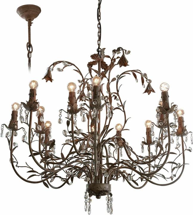 Loberon Kronleuchter Opérancourt antikgrau/klar (102 cm)