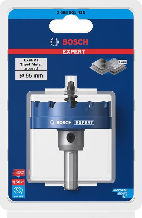 Productafbeelding Bosch Professional Zubehör Blau Zubehör 2608901438 Präzision für Bleche Hartmetall 55 mm (55 mm)