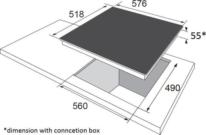 Produktbild Amica Induktionskochfeld Rahmenlos Ceranfeld SCHOTT CERAN 57,6 x 51,8 cm 4 Kochzonen KMI 63301 F (57.60 cm, Induktionskochfeld)