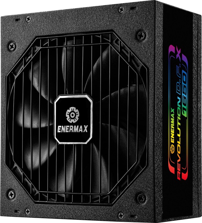 Actual product image Enermax Revolution D.F. X ARGB ATX3.0 PCI-e 5.0 Compact PC Power Supply 1650W 80Plus Gold Full Module 2x (1650 W)