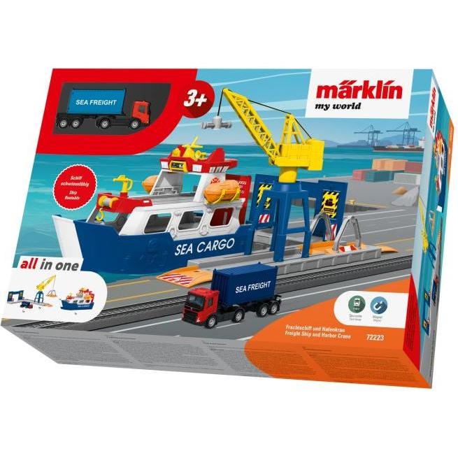 Märklin Frachtschiff und Hafenkran