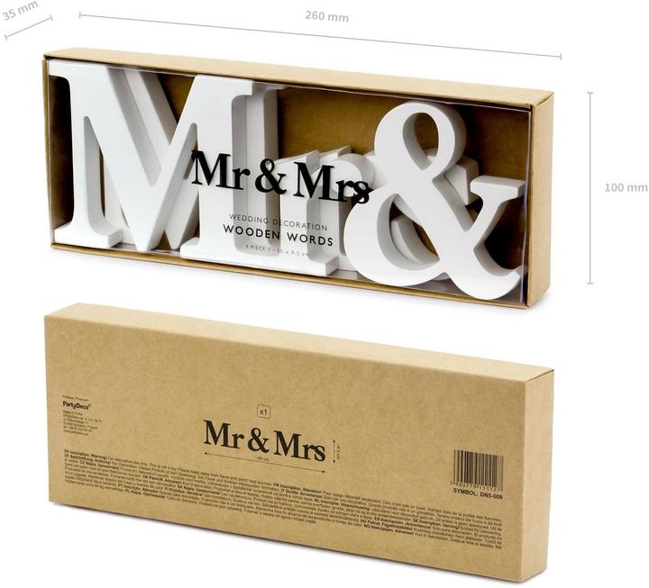 Actual product image Partydeco Mr & Mrs (1 pcs.)