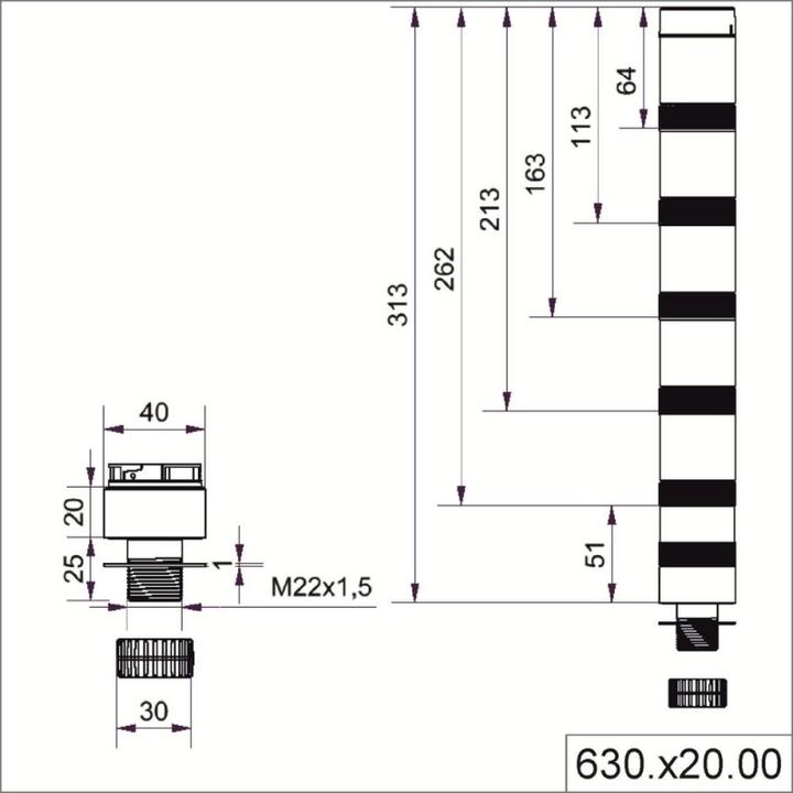Produktbild Werma Adapter KS40 Single Hole Grey
