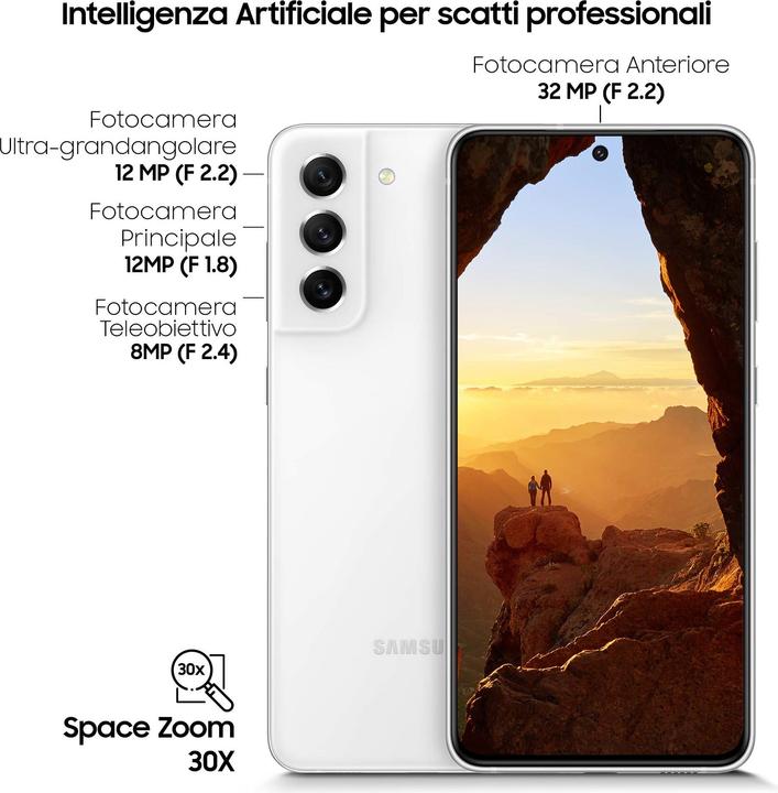Productafbeelding Samsung Galaxy S21 FE 5G EU (128 GB, Wit, 6.40", Dubbele SIM, 12 Mpx, 5G)
