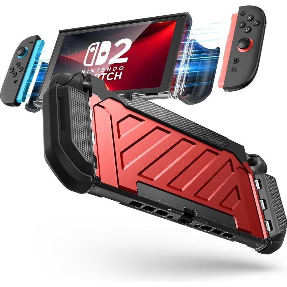 Supcase Unicorn Beetle Pro Hülle für Nintendo Switch 2 - Rot und Schwarz, Altri accessori gaming, Nero, Rosso