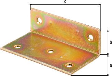 Actual product image Alberts Wide angle bracket 40 x 25 x 75 mm, galvanised yellow (Wide angle, 1 pcs.)