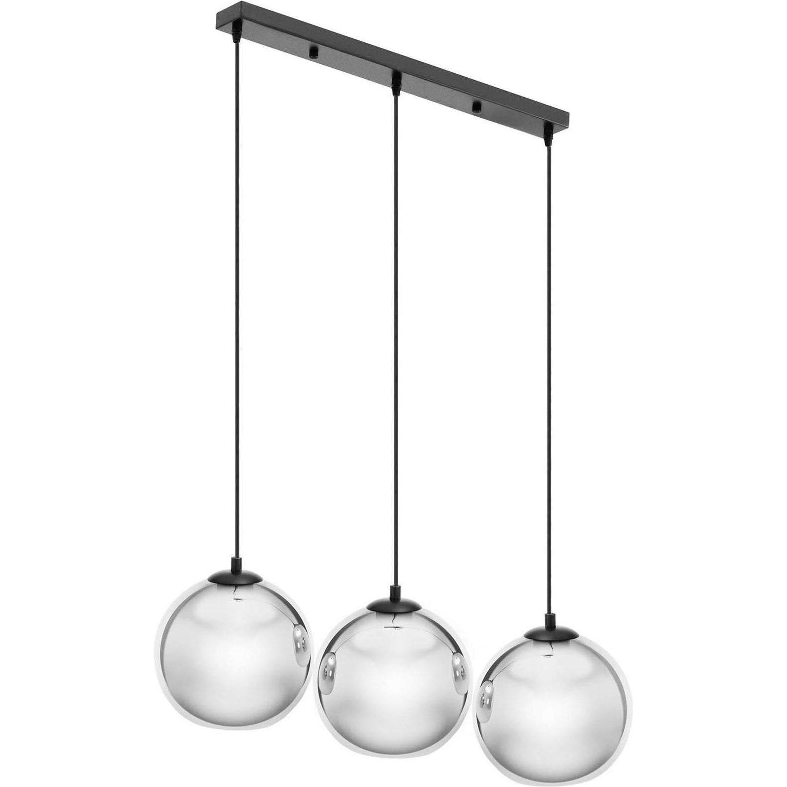 Uniprodo, Pendelleuchte, Pendelleuchte 3 Glaskugeln 3 x 60 W E27 Hängelampe Hängeleuchte Deckenlampe (E27)