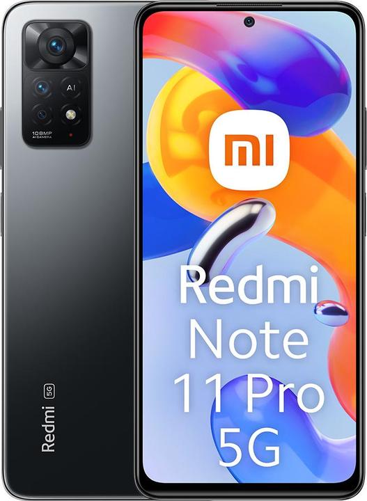 Produktbild Xiaomi Redmi Note 11 Pro 5G (128 GB, Graphite gray, 6.67", Hybrid Dual SIM, 108 Mpx, 5G)