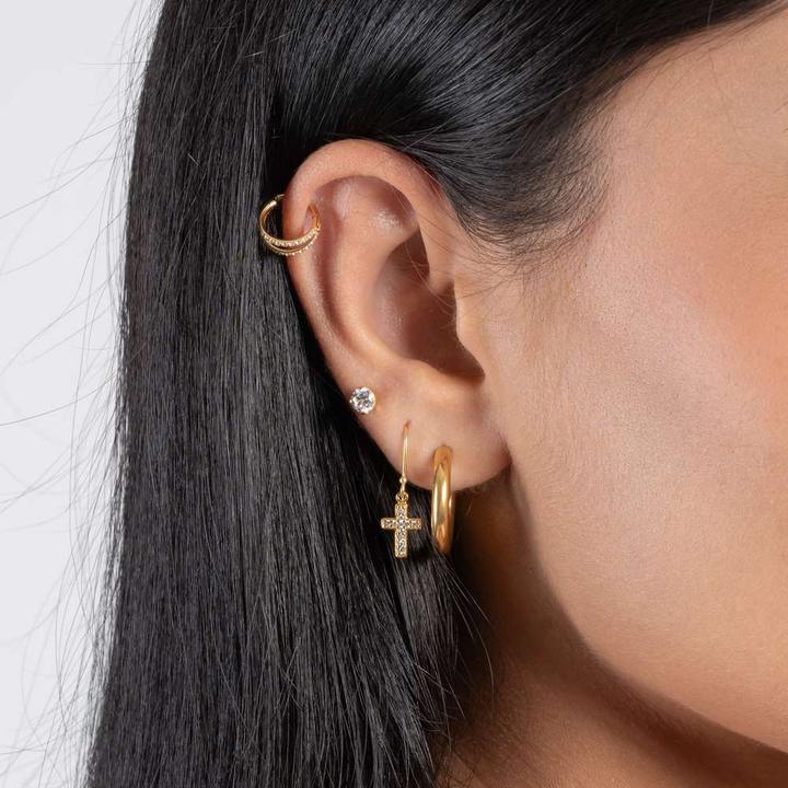 Immagine prodotto Bijouteria Piercing orecchio (Rivestimento PVD (color oro), Vetro (di orologio), Titanio)