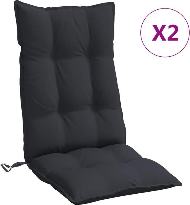 VidaXL Coussins de chaise à haut dossier 2 pcs. Tissu Oxford (120 x 50 x 7 cm)