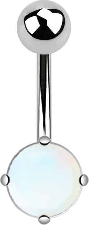 Produktbild Star Piercing Banane silber mit rundem Argenon Stein (Mineralisch, ohne Messing, Chirurgenstahl 316L)