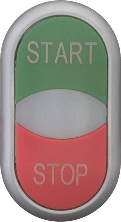 Actual product image Eaton Double pushbutton Double pushbutton, + indicator light, green T/white/red STOP