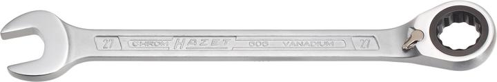Produktbild HAZET Knarren Ring-Maulschlüssel 606-27 ∙ Aussen Doppel-Sechskant-Tractionsprofil ∙ 27 mm (27 mm)