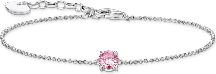 Produktbild Thomas Sabo Armband mit pinkfarbenem Zirkonia-Anhänger Silber (19 cm, 925er Silber)