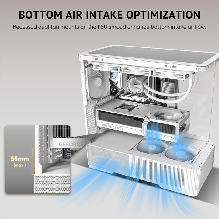 Actual product image Antec C6 Curve Air Mid-Tower ATX Case, white (ATX, ITX, mATX)