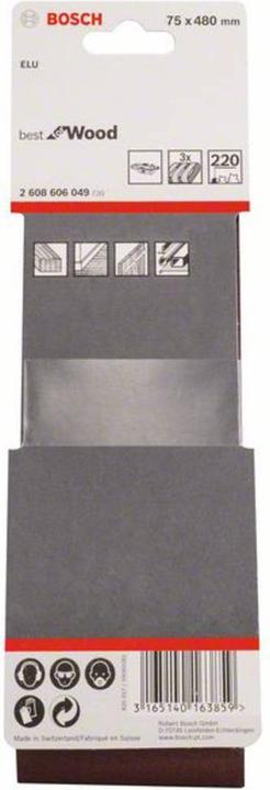 Image du produit Bosch Professional Zubehör PRO X440 bande abrasive, 75 x 480 mm, G220 (220)