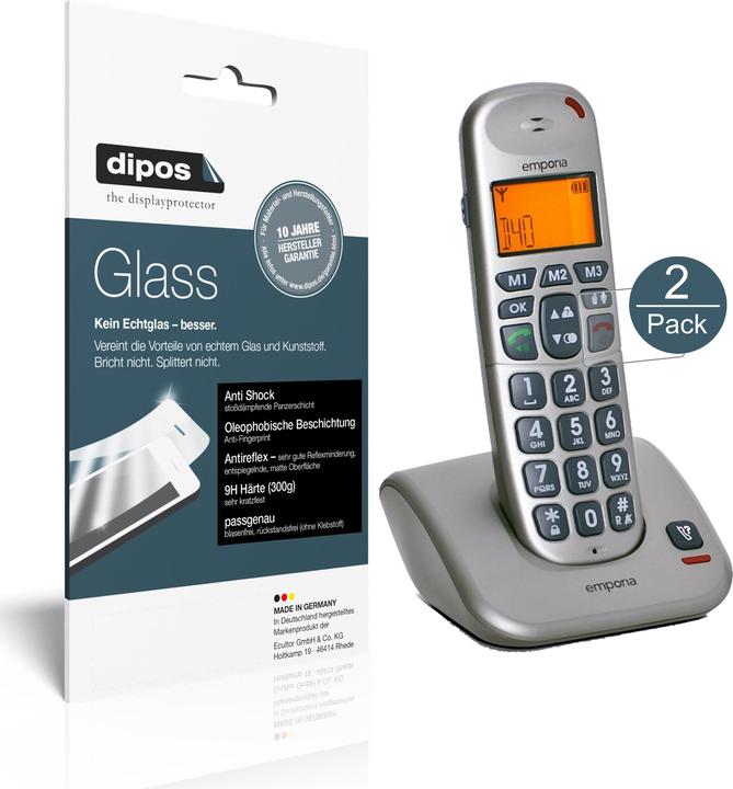Produktbild Dipos Displayschutz Anti-Shock (2 Stück, Emporia D40 ABB)