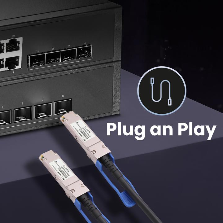 Produktbild Extralink QSFP28 DAC CABLE 30AWG PASSIVE network transceiver module Fiber optic