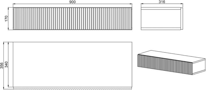 Image du produit Selsey Veldio (90 x 35.60 x 17 cm)