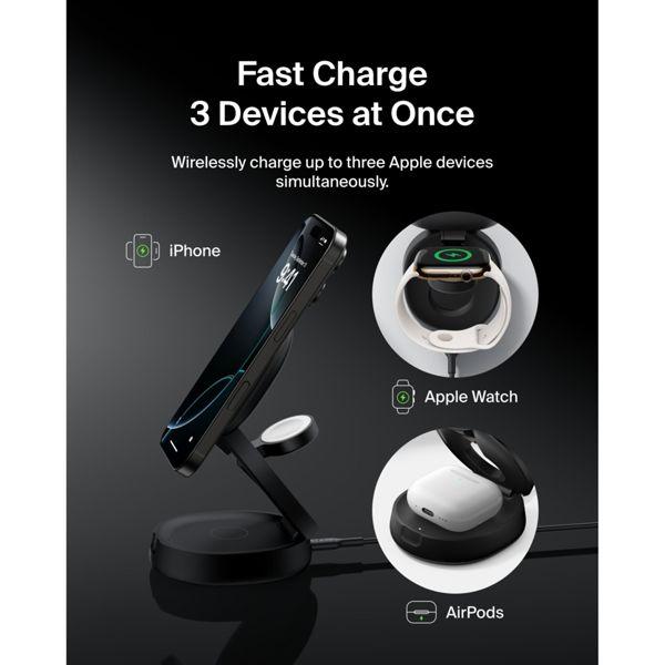 Produktbild Belkin BoostCharge 3-in-1 Qi2 Ladestation (15 W)