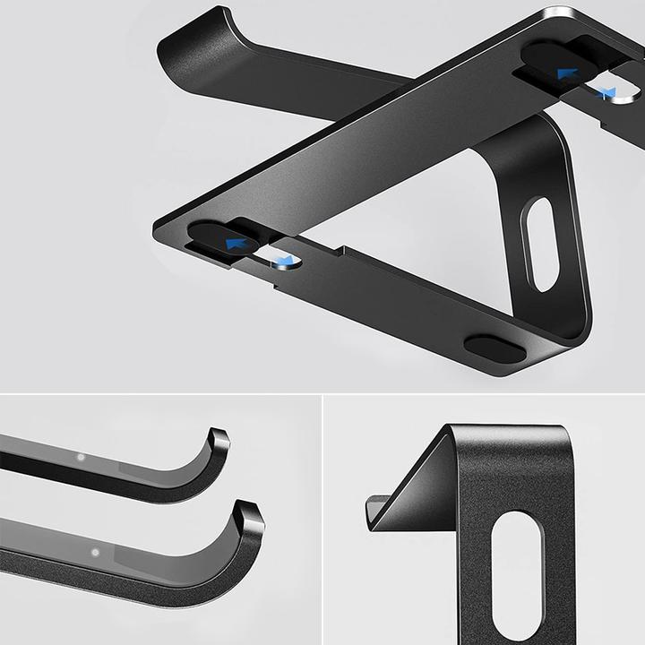 Produktbild Crong AluBench Laptopständer - Ergonomischer Laptopständer aus Aluminium (Schwarz)