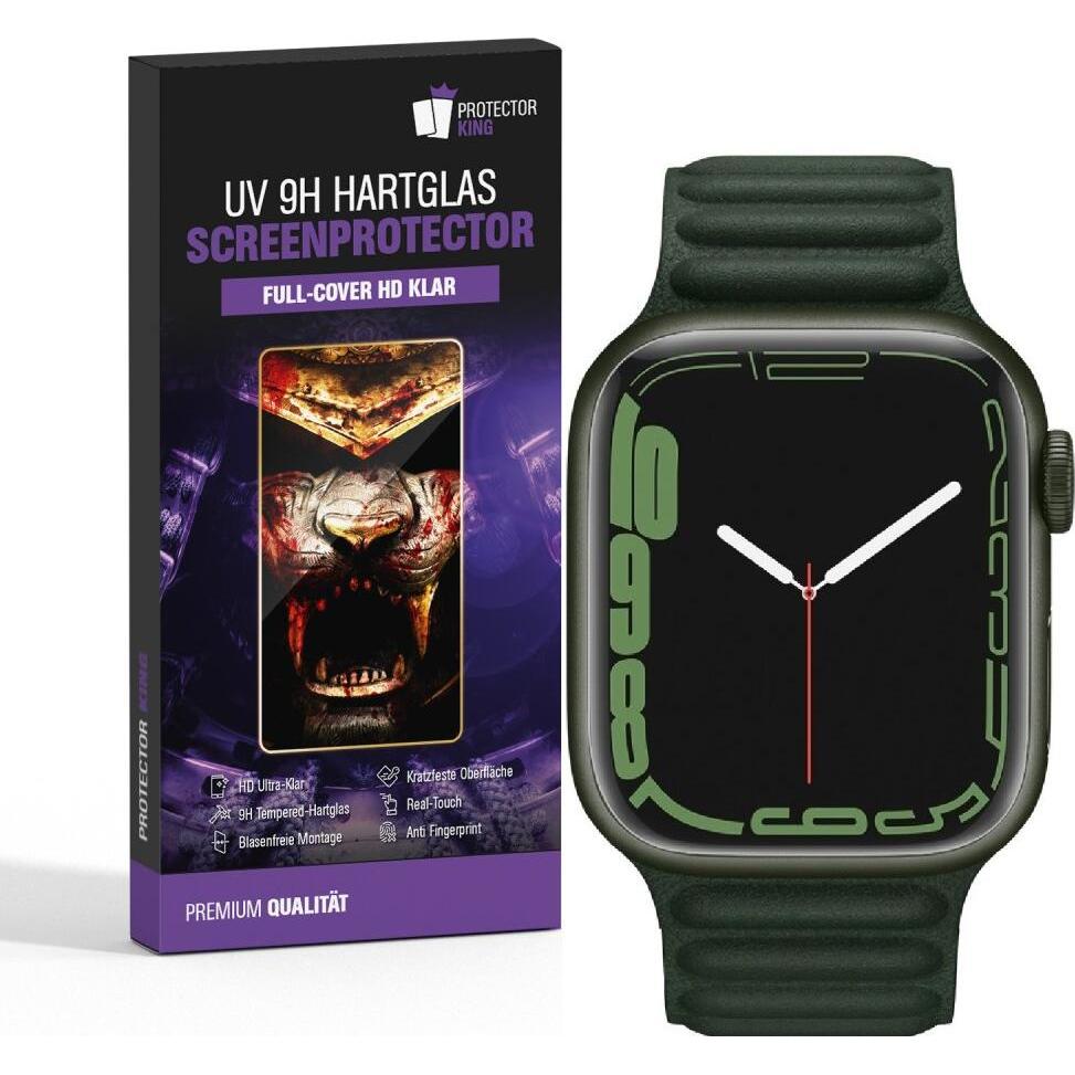 Protectorking 1x UV Liquid Echtes Tempered 9H Panzerhartglas 3D KLAR, Smartwatch Schutzfolie