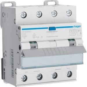 Hager, Schutzschalter, HAG AFX482D FI-LS 4P 10kA C-32A 300mA A