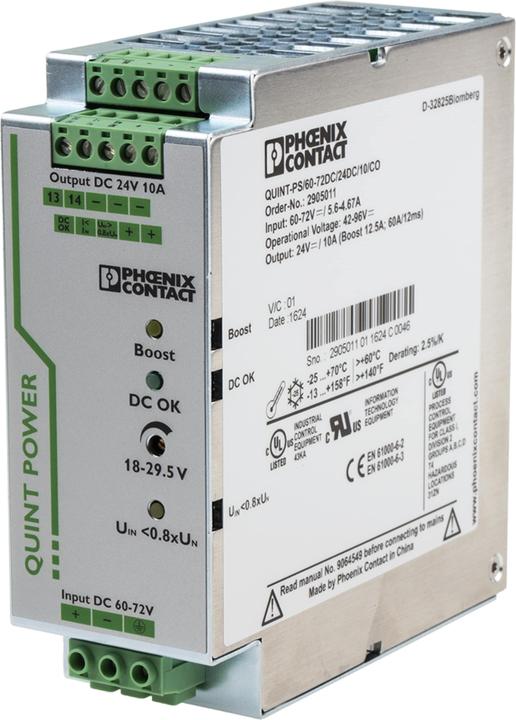 Produktbild Phoenix Contact QUINT DC/DC Conv 60-72/24Vdc, 10A Coated