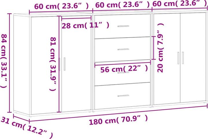Image du produit vidaXL Sideboard (60 x 31 x 84 cm)