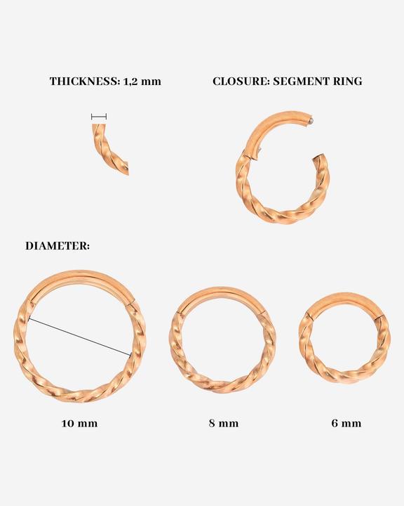 Produktbild Luamaya Twisted Click Ring - Small (Chirurgenstahl 316L)
