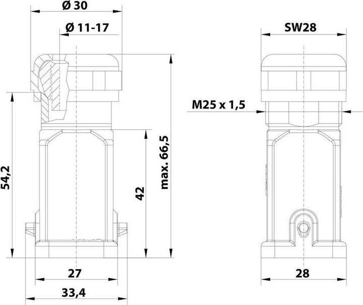 Actual product image Harting Grommet housing 19 20 003 1422 1 pc.
