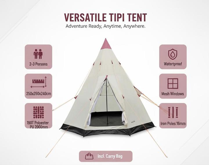 Produktbild Redcliffs Tipi Zelt für 2-3 Personen (Tarp, 3.20 kg)