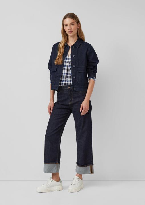 Immagine prodotto s.Oliver Bluse Karo-Bluse mit Faltendetail und elastischen Ärmelbündchen (46)