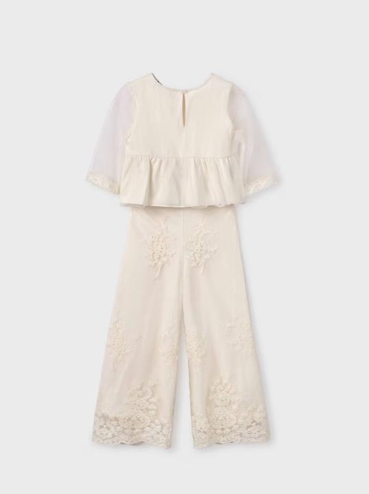 Actual product image Abel & Lula Jacquard tulle set with top and trousers (128)