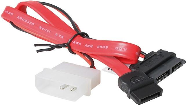 Actual product image Akasa SATA combo cable Slimline to SATA / Molex (40 cm, SATA III)