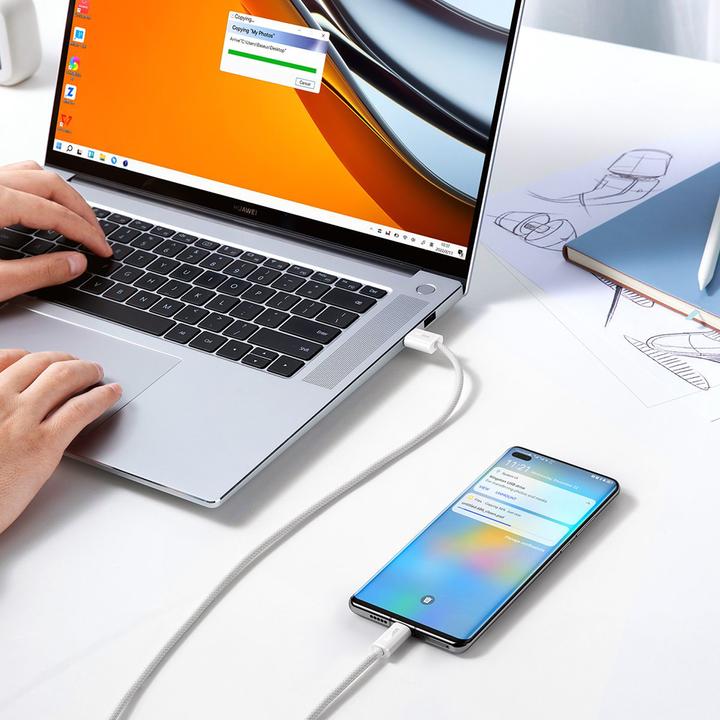 Image du produit Baseus Câble USB vers USB-C Dynamic Series, 100W, 1m (blanc) (1 m, 100 W)
