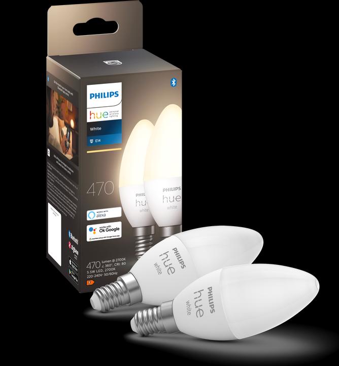 Actual product image Philips Hue White BT (E14, 5.50 W, 470 lm, 2 x, F)
