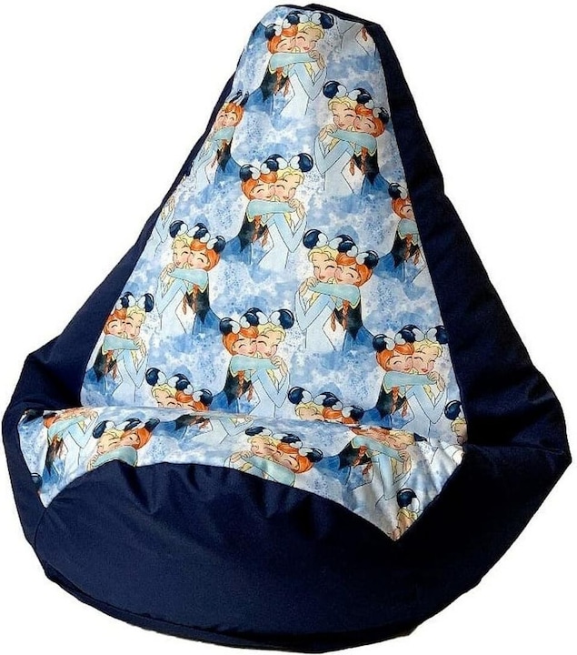 Produktbild Go Gift Sako Tasche Pouffe Birne drucken marineblau - Gefroren XXL 140 x 100 cm
