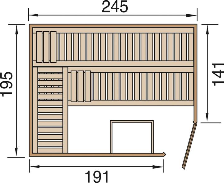 Produktbild Weka Holzbau Massivholzsauna TURKU 3 HT (Ohne Ofen)