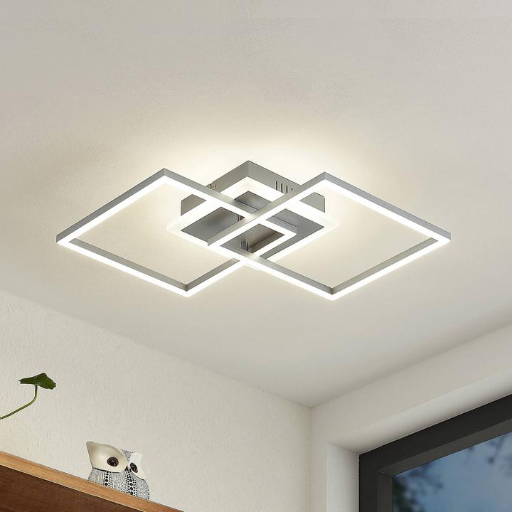 Produktbild Lindby LED-Deckenlampe Fjardo CCT Quadrate, silber (1240 lm)