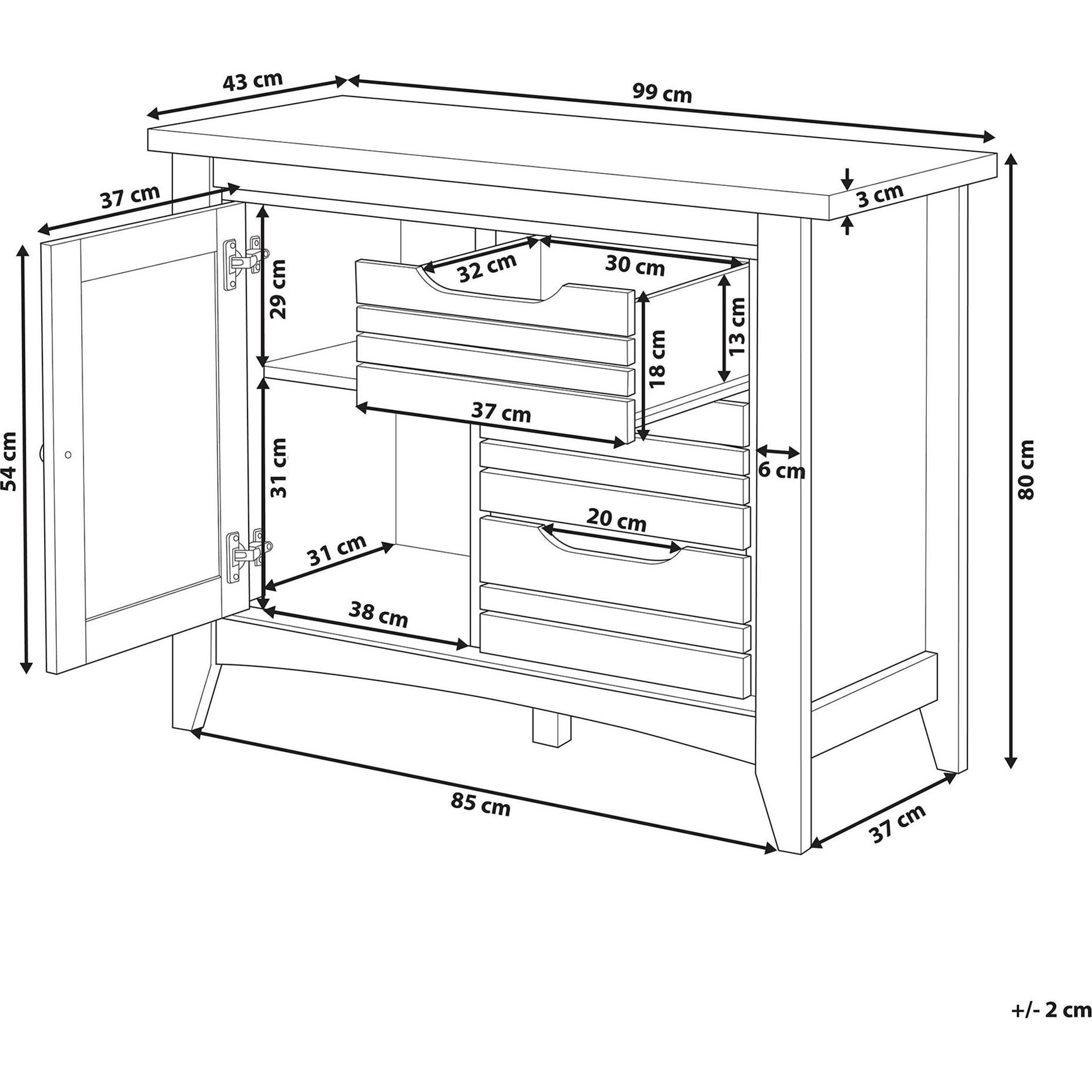 Thumbnail - Beliani, Kommode + Sideboard, Agora (99 x 43 x 80 cm)