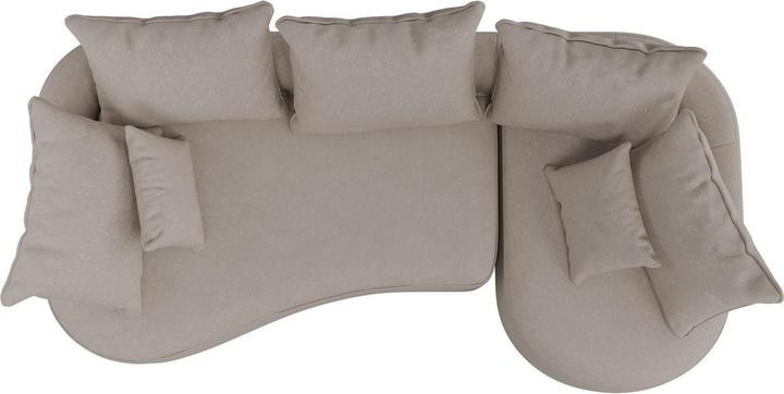 Produktbild Juskys Sofa Tirano mit Ottomane rechts - Samt Beige (2-Sitzer)