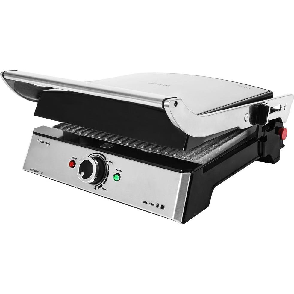 Cecotec Parrilla Electrica Rockngrill Pro Placas Extraibles V, Griglia a contatto, Nero