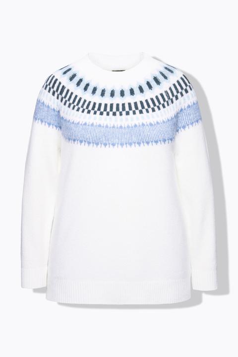 Produktbild Ulla Popken Norweger-Pullover, Rundhals, Langarm, weicher Feinstrick (54)