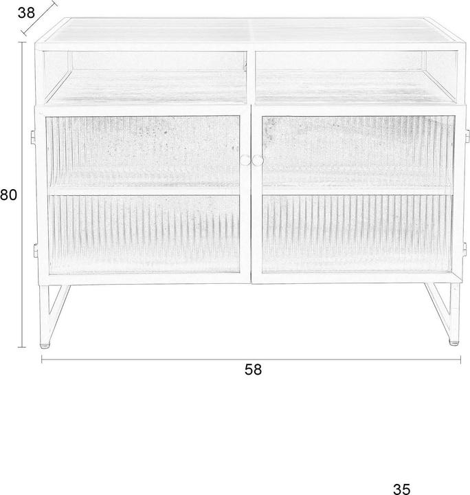 Produktbild White Label Living Cabinet Herbe Medium (80 x 38 x 58 cm)