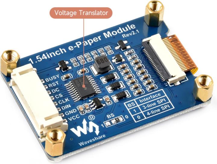 Actual product image WaveShare 200x200 1.54inch 4-Farben E-Ink Display